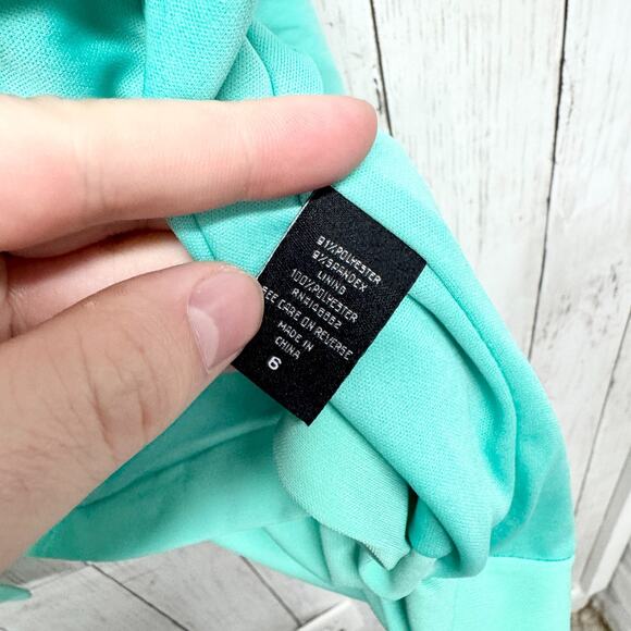 New Torrid Jacket Women Sz 6 Teal Open Front Collared Long Sleeve Blazer Preppy - Picture 5 of 8